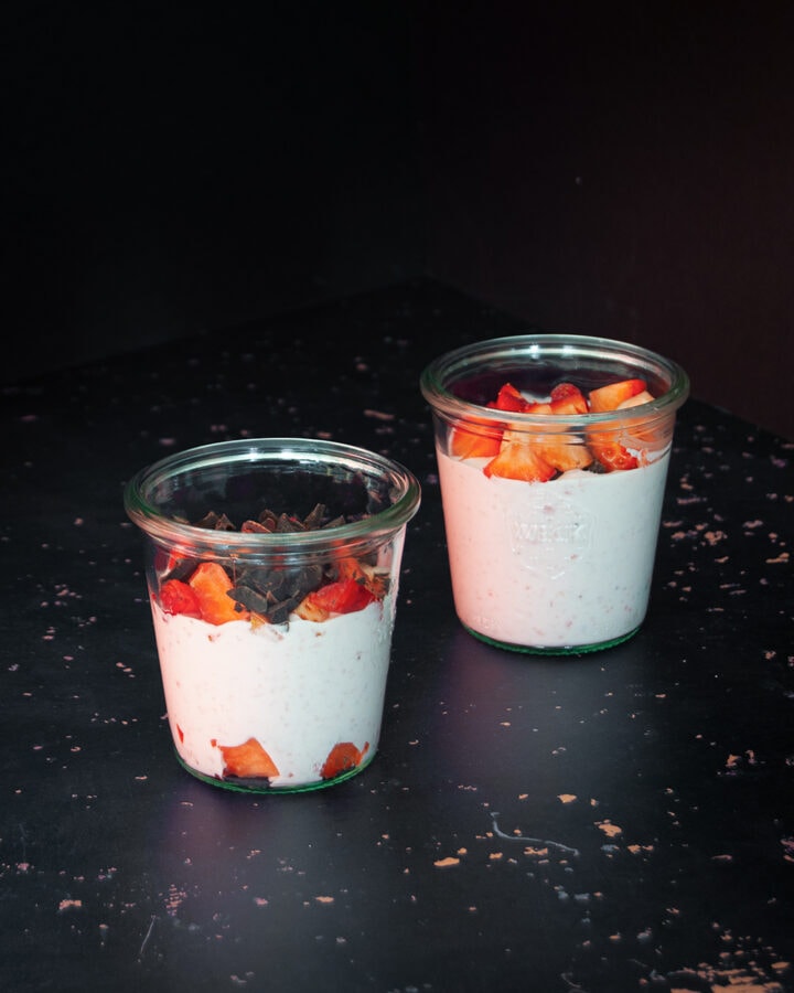 Crema de queso y fresas